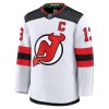 New Jersey Devils Hockeydrakt Fanatics Premium Nico Hischier 2024-25 Hvit Borte - Herre